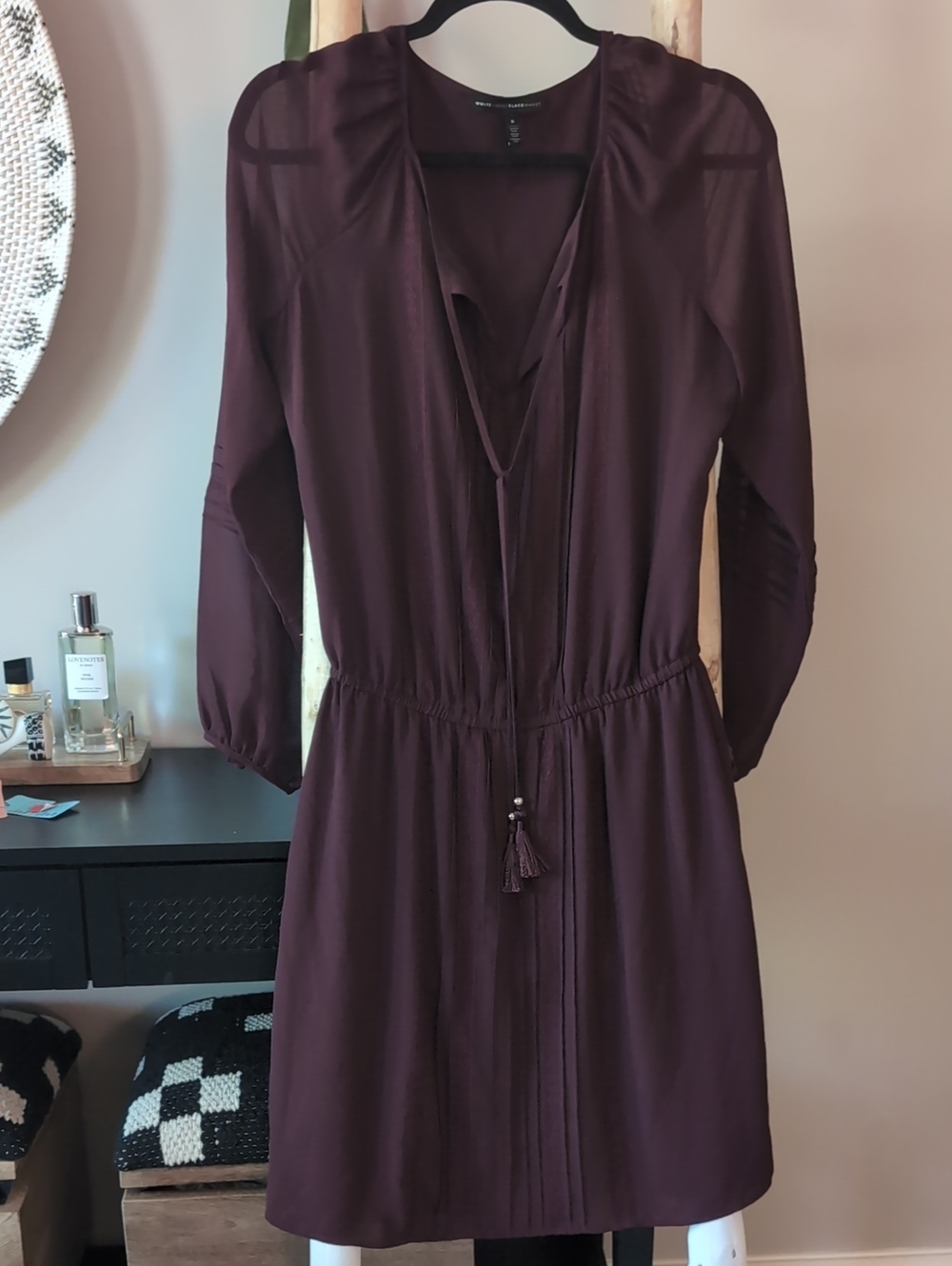 WHBM Burgundy Boho Dress - Small